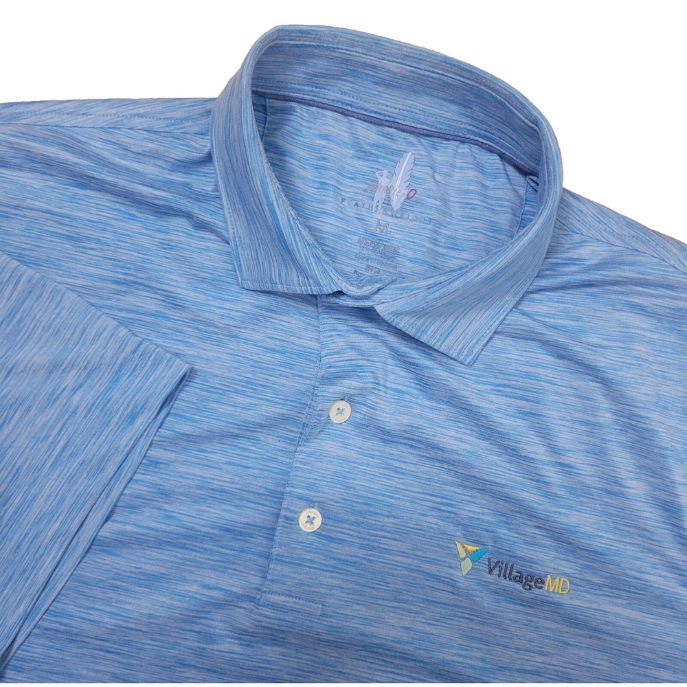 Johnnie O Featherweight Mens Medium Blue Performance Stretch Polo Short Sleeve